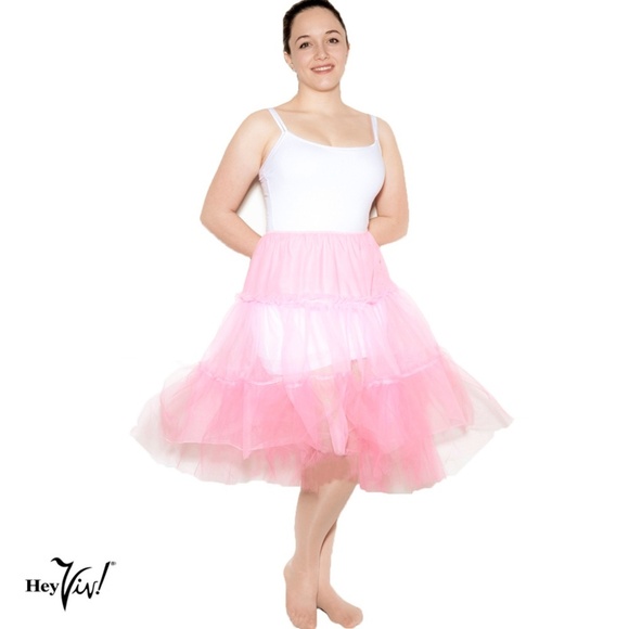 Adult Pink Net Crinoline Petticoat 50s Style W34-42" Size L/XL - Hey Viv - Picture 1 of 3